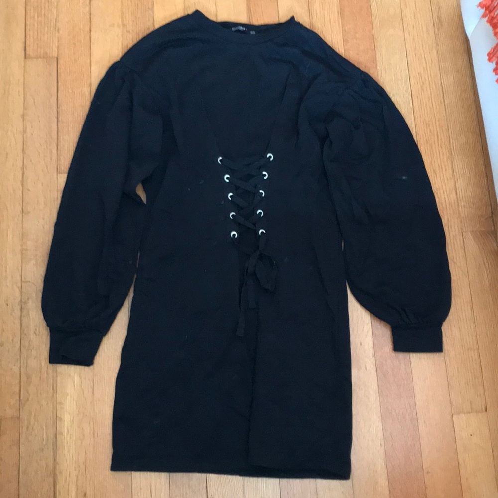 lace up Bershka black dress